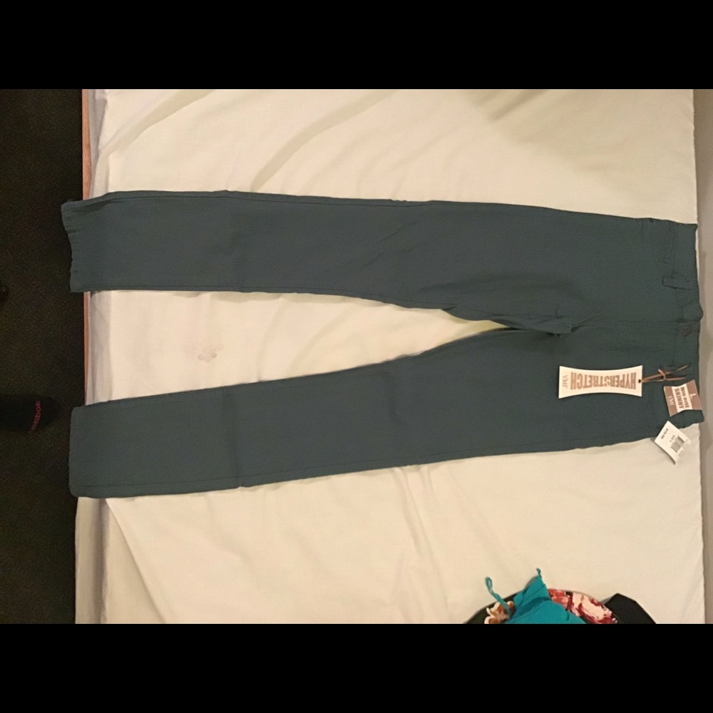 Skinny jeans bluish green